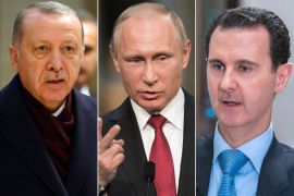 كومبو ثلاثي  الأسد وأردوغان وبوتين Bashar Hafez al-Assad Recep Tayyip Erdoğan Vladimir Vladimirovich Putin وكالات