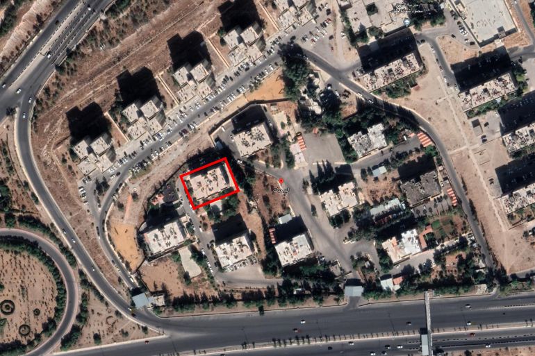 A screenshot from Google Maps shows what a source from a nation allied with the United States told Newsweek was a compound used by Iranian military personnel in their project to establish an air defense network on the outskirts of the Syrian capital of Damascus. GOOGLE MAPS