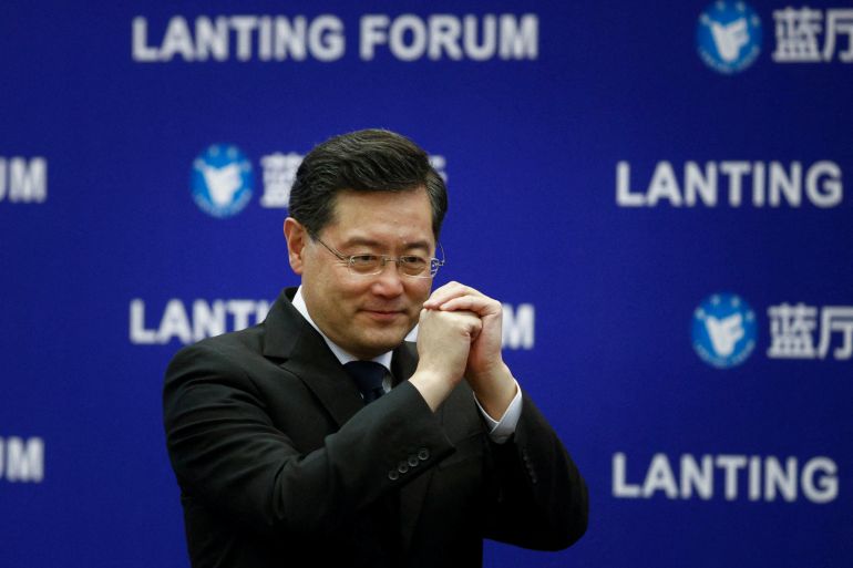 Chinese Foreign Minister Qin Gang attends the "Lanting Forum" to deliver a keynote speech in Beijing
