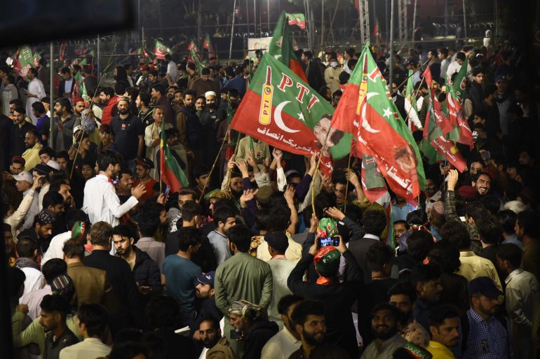 Supporters of PTI attend public gathering in Lahore