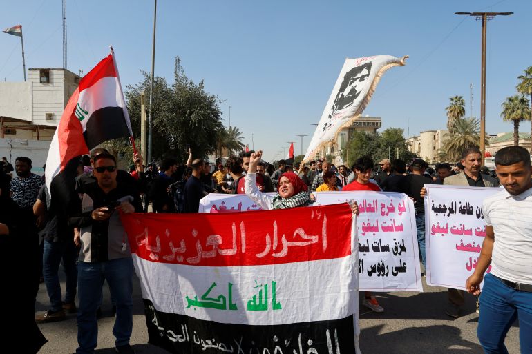 Protest against planned changes in electoral law in Baghdad