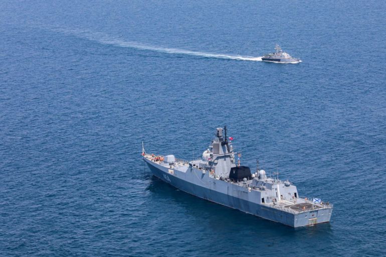 Iranian military carries out naval drills with Russia and China in the Gulf of Oman