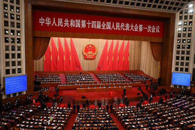 A general view of the fourth plenary session of the National People's Congress (NPC) at the Great Hall of the People in Beijing on March 11, 2023. GREG BAKER/Pool via REUTERS