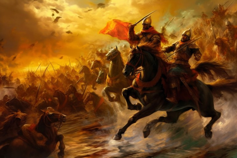 معركة من سلسلة معارك جرت بين المسلمين والفرس عام ١٢ هـ - المصدر: ميدجورني