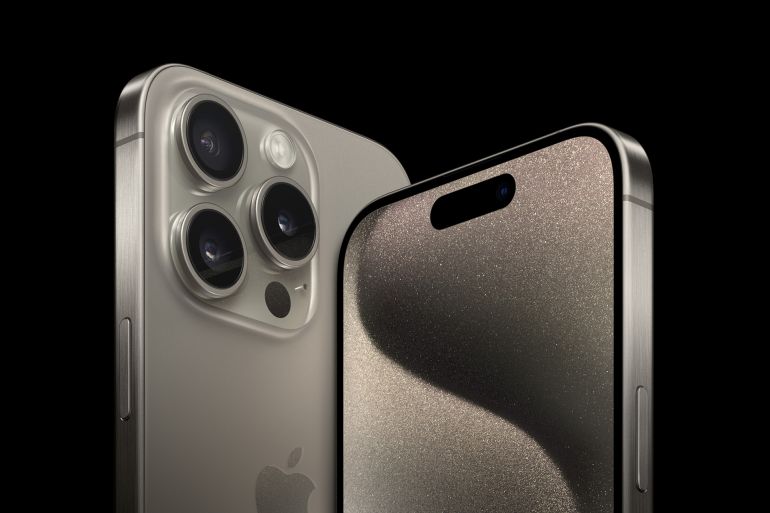 iPhone 15 Pro and iPhone 15 Pro Max represent the very best of Apple innovations, featuring a strong and lightweight titanium design, a new Action button, powerful camera upgrades, and A17 Pro. (Photo: Business Wire)