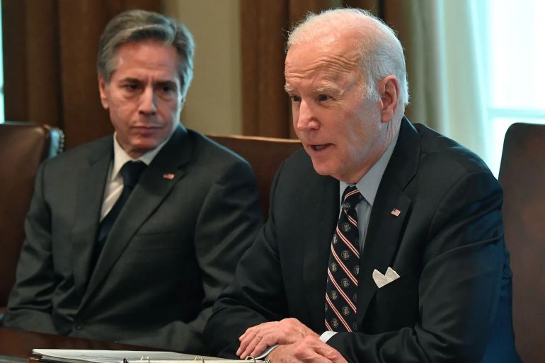 President Biden with Secretary of State Antony Blinken in the White House on March 10. Photo: Nicholas Kamm/AFP via Getty Images