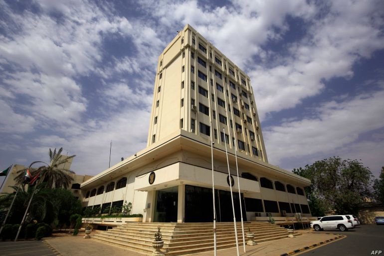 The Ministry of Foreign Affairs building is pictured in the Sudanese capital Khartoum, on June 23, 2020. - Sudan is close to finalising a deal with the United States to compensate the victims of 1998 embassy bombings in Kenya and Tanzania that killed 224 people. The twin bombings took place in August 1998 when a massive blast hit the US embassy in downtown Nairobi, shortly followed by an explosion in Dar es Salaam. (Photo by ASHRAF SHAZLY / AFP)