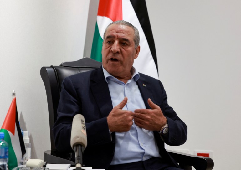Hussein Al-Sheikh, Secretary General of the Executive committee of the Palestine Liberation Organization (PLO), speaks during an interview with Reuters, in Ramallah in the Israeli-occupied West Bank December 16, 2023. REUTERS/Ammar Awad