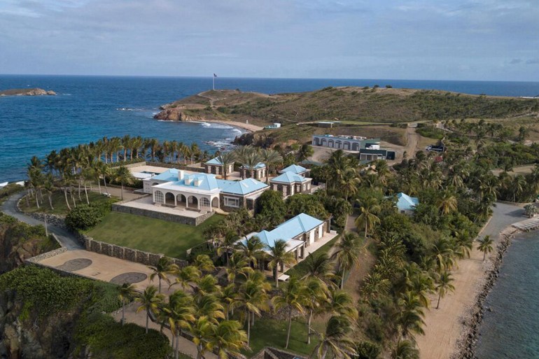 Jeffrey Epstein&apos;s former home on the island of Little Saint James in the U.S. Virgin Islands. (Emily Michot/Miami Herald/Tribune News Service via Getty Images)
