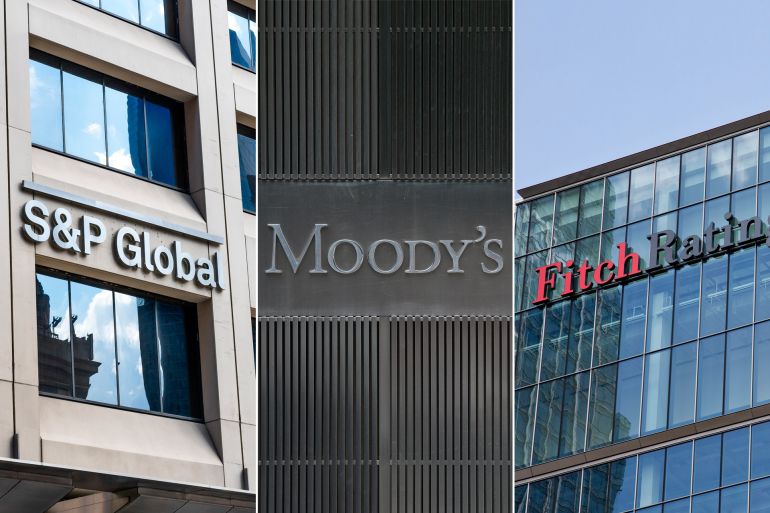 كومبو يجمع وكالات التصنيف الائتماني موديز وفيتش وستاندارد أند بورز Fitch Moody's S&P Global