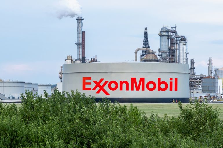 Channahon, Illinois, USA- June 7 2022: ExxonMobil Joliet refinery ; Shutterstock ID 2199953023; purchase_order: aljazeera ; job: ; client: ; other: