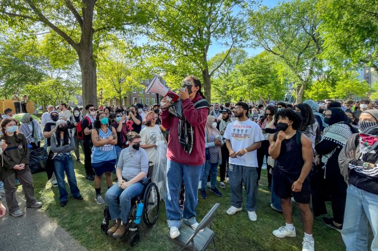 Hundreds of Rutgers University students held a four-day Gaza solidarity encampment on the New Brunswick campus, dismantling the camp Thursday, May 2, 2024, after they said university administrators conceded to some of their 10 demands. (Dana DiFilippo | New Jersey Monitor)
