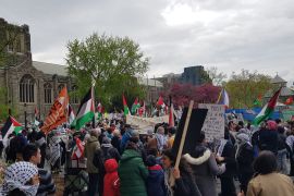 مظاهرات واعتصامات في الجامعات الكندية تضامنا مع فلسطين وغزة (الجزيرة)